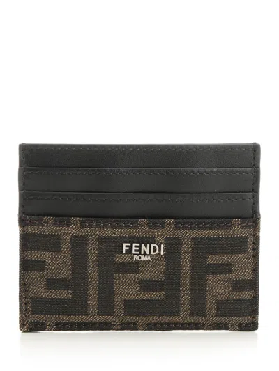 FENDI DIAGONAL WALLETS BROWN