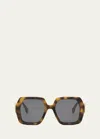 Fendi Diamond Acetate Square Sunglasses In Pnko/smkg