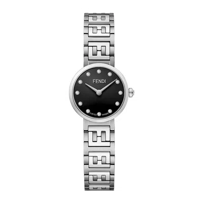 Pre-owned Fendi Diamond Black Dial Ladies Watch F103102301