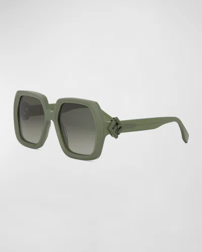 FENDI DIAMOND GREEN ACETATE SQUARE SUNGLASSES