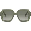 Fendi Fe40139i Ff Diamonds 93p Verde Chiaro Sunglasses In Green