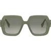 Fendi Fe40139i Ff Diamonds 93p Verde Chiaro Sunglasses In Green