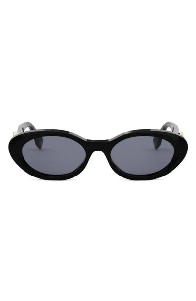 Fendi ' Diamonds 53mm Oval Sunglasses In Black