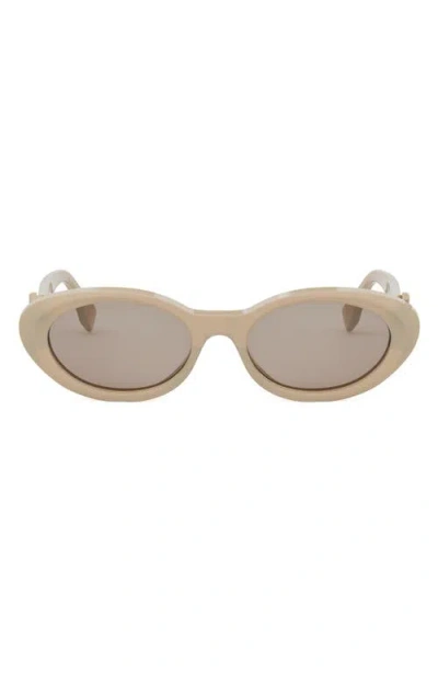 Fendi ' Diamonds 53mm Oval Sunglasses In Brown