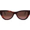 Fendi Ff Diamond Logo Acetate & Nylon Cat-eye Sunglasses In Brown
