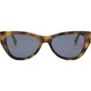 Fendi ' Diamonds 54mm Cat Eye Sunglasses In Blonde Havana / Blue