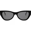 Fendi Smoke Cat Eye Ladies Sunglasses Fe40135i 01a 135 In Black