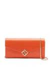 Fendi Women's Baguette Continental Wallet On Chain In Orange