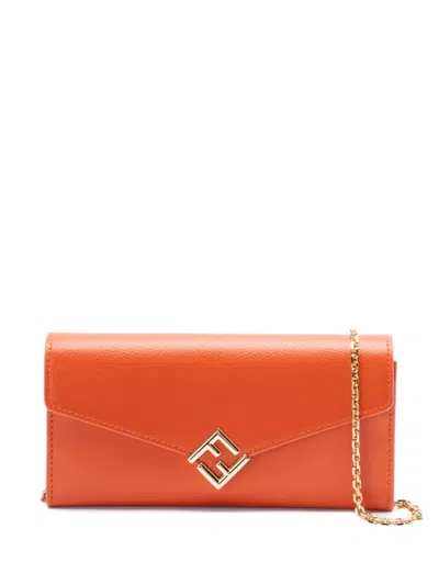 Fendi Diamonds Continental Wallet In Red
