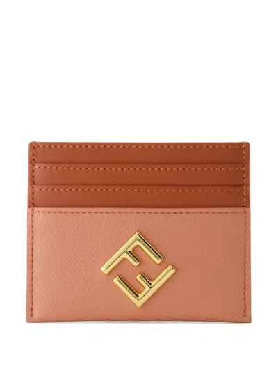Fendi Diamonds Ff Card Holder In Brown