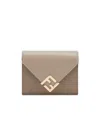 Fendi Diamonds Medium Two-color Wallet In Nude
