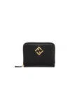 Fendi Ff Diamonds Leather Zip Around Medium Wallet In Black