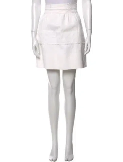 Pre-owned Fendi Distressed Accents Mini Skirt In White