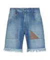 Fendi Denim Bermuda Shorts In Blue