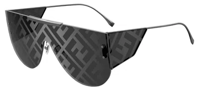 Pre-owned Fendi Dita Venzyn Sun Matte Black/solid Grey Smoke (03) Sunglasses