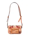 Fendi Dnu Inv  Baguette Nano Denim Charm In Orange