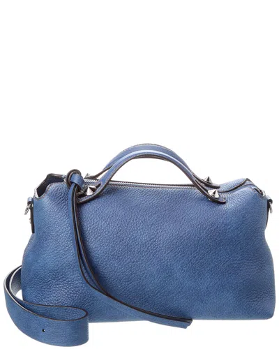 Fendi Dnu Inv  By The Way Selleria Medium Denim-effect Leather Shoulder Bag In Blue