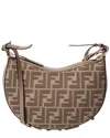 Fendi Dnu Inv  Graphy Mini Ff Jacquard & Leather Hobo Bag