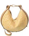 Fendi Beige Polyester Shoulder Bags In Yellow