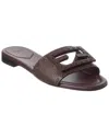 Fendi Ff Baguette Leather Sandal In Brown