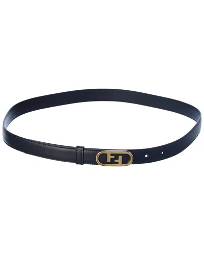 Fendi Dnu Inv  Ff Motif Leather Belt In Black