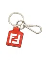 Fendi Ff Leather Key Ring In Red