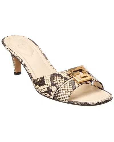 FENDI FENDI FFOLD SNAKESKIN SANDAL