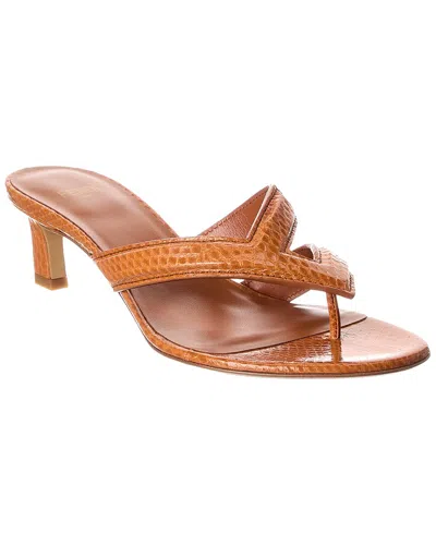 Fendi Dnu Inv  Fling Snakeskin Sandal In Brown