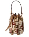 Fendi Dnu Inv  Mon Tresor Mini Ff Canvas & Leather Bucket Bag In Sand