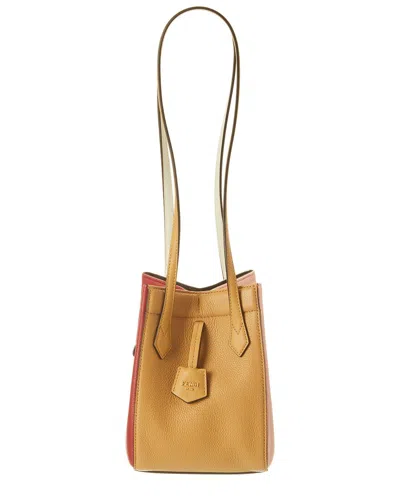 Fendi Dnu Inv  Origami Mini Leather Shoulder Bag In Sand