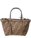 Fendi Dnu Inv  Roll Mini Ff Jacquard & Leather Tote