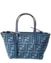 Fendi Dnu Inv  Roll Mini Ff Jacquard & Leather Tote