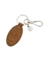 Fendi Selleria Leather Key Ring In Brown