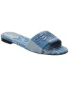 Fendi Logo-embroidered Slides In Blue
