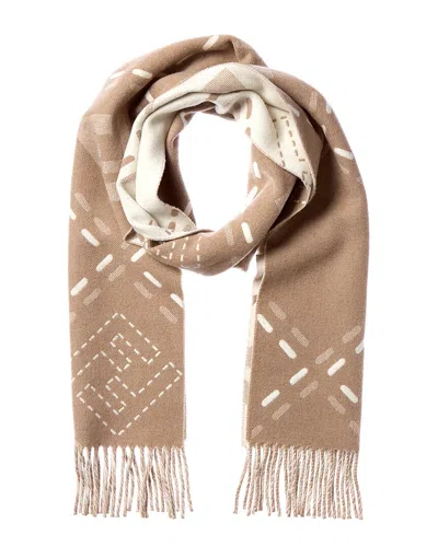 Fendi Wool Scarf In Brown