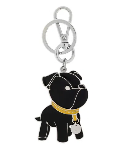 Fendi Dog Pendant Keyring In Brown