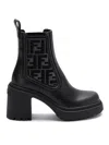 Fendi Women Domino Leather Boots In Black
