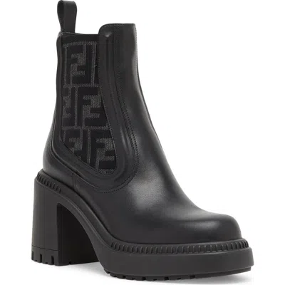 Fendi Domino Pump Booties In Black