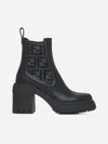 Fendi Black Domino Leather Boots In Nero