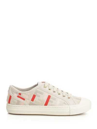 Fendi Domino Canvas Ff Multicolor Sneakers Multicolor