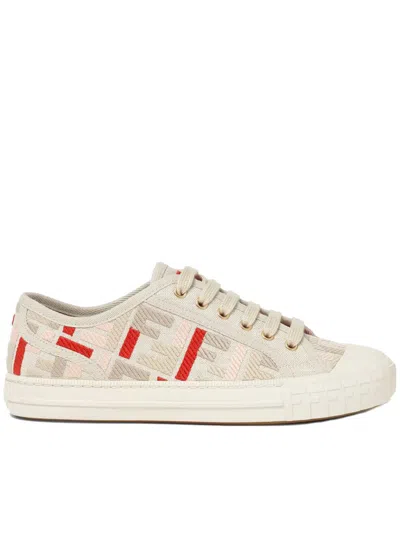 Fendi Domino Canvas Shoes In Multi
