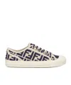 Fendi Low Top Jacquard Sneakers In Nude