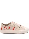 Fendi Canvas Domino Sneakers Featuring Low-top Silhouette In Pink