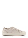 Fendi Domino Tessuto Jacquard Ff Sneakers Beige In Neutral