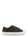 Fendi Low-top Sneakers With Monogram Pattern And Gold-tone Accents In Multi