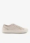 Fendi Domino Ff Jacquard Low-top Sneakers In White