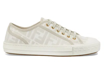Pre-owned Fendi Domino Ff Lop Top (women's) Sneakers In White/cream