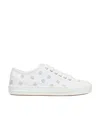 Fendi Canvas Sneakers With Embroidered Monogram Motif In White