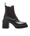 Fendi Black Domino Leather Boots In Black