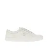 Fendi White Leather Domino Sneakers In Animal Print